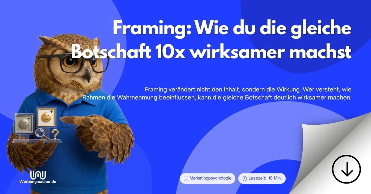 MANI zeigt den Einfluss eines Rahmens auf eine Aussage. Ratgeberillustration.