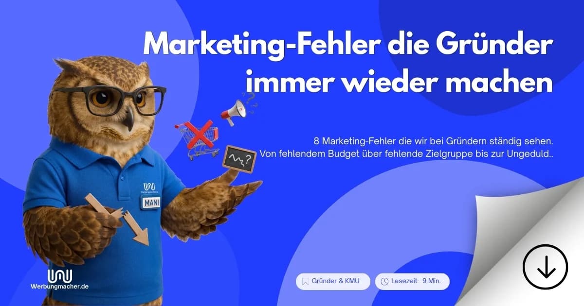 MANI zeigt typische Marketingfehler. Ratgeberillustration.