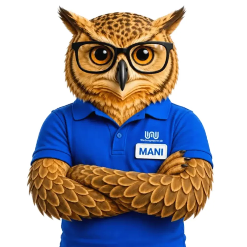 MANI mit verschränkten Armen, so wie auf der Startseite